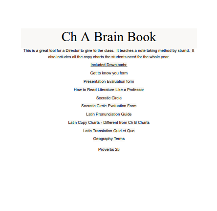 Ch A Brain Book