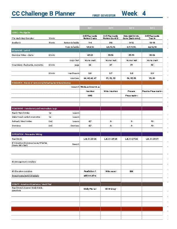 The Best Challenge B Year Daily Lesson Plans w/Resources