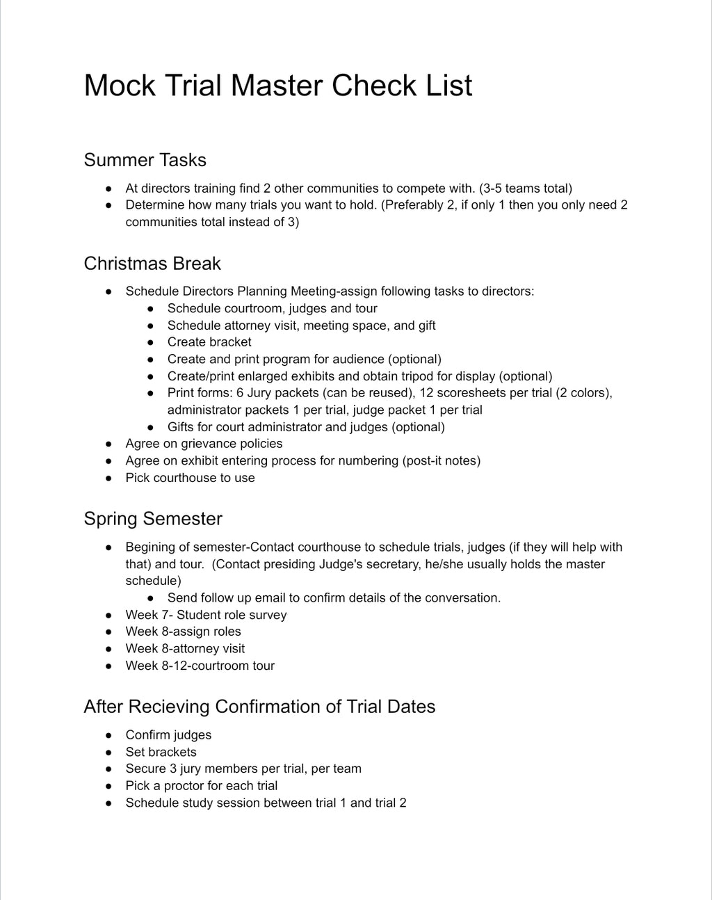 CC Ch B Mock Trial Help for Directors