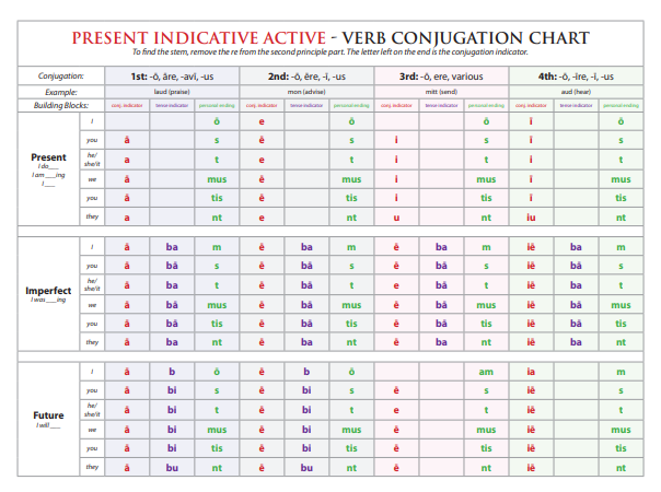 Latin Copy Charts - Parts of Speech